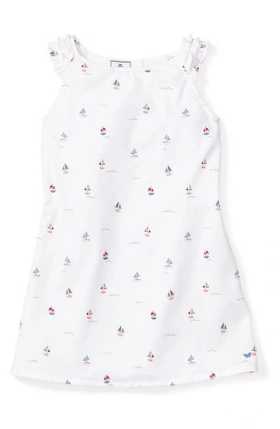 Petite Plume Girls' Bateau Amelie Nightgown - Baby, Little Kid, Big Kid In White/navy