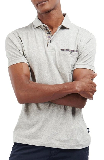 Barbour Corpatch Polo Shirt In Grey Marl/ Stone