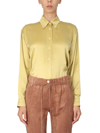 Alysi Button-down Silk Blouse In Yellow
