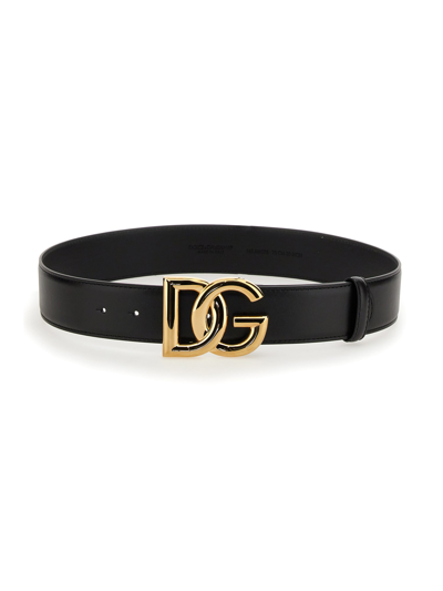 Dolce & Gabbana Leather Belt In Black