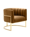 Tov Furniture Magnolia Velvet Chair In Cognac