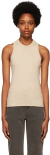 Low Classic Classic Rib Sleeveless Top In Beige