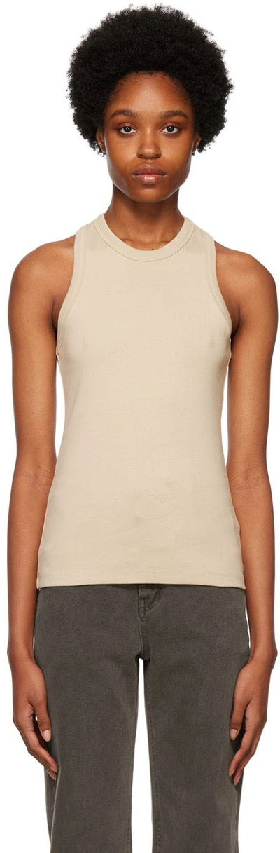 Low Classic Classic Rib Sleeveless Top In Beige