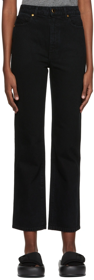 Khaite Abigail Cropped High-rise Straight-leg Jeans In Black