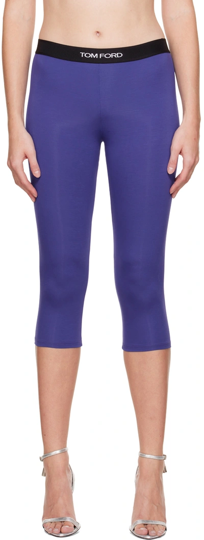 Tom Ford Purple Biker Shorts In Gv458 Cobalt Purple