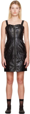 LVIR BLACK FAUX-LEATHER MINIDRESS