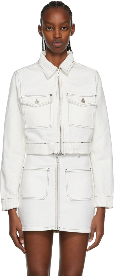 Reformation White Smith Denim Jacket In Vintage White