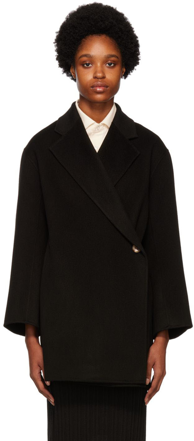 By Malene Birger Black Ayvia Double-breasted Coat In 050 Black