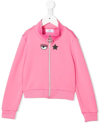 Chiara Ferragni Logo Patch Zip-up Jacket In Pink