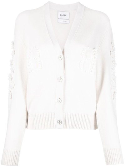 Barrie V-neck Cashmere Cardigan In White