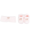 La Perla Embellished Booties & Headband Set In Pink