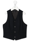 Emporio Armani Single-breasted Waistcoat In Blue