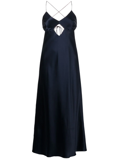 Michelle Mason Cut-out Detail Midi Dress In Blue