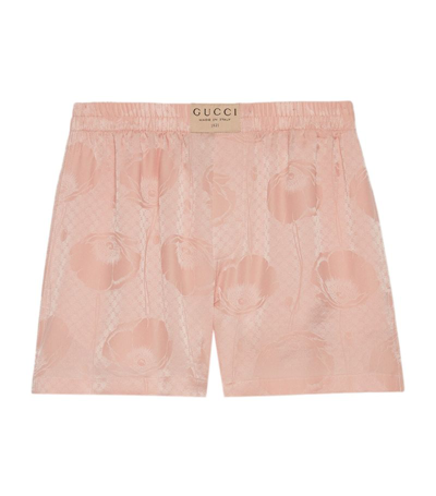 Gucci Silk Poppy Print Shorts