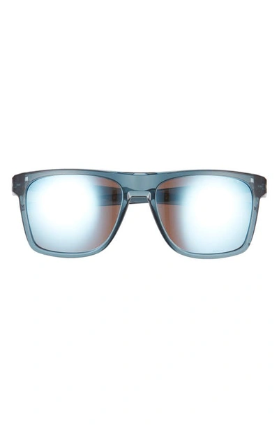 Oakley 57mm Polarized Rectangular Sunglasses In Crystal/ Black