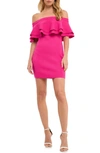 Endless Rose Off The Shoulder Minidress In Fuchsia