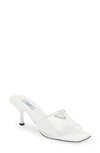 Prada Ciabatte Clear Slide Sandal In Bianco