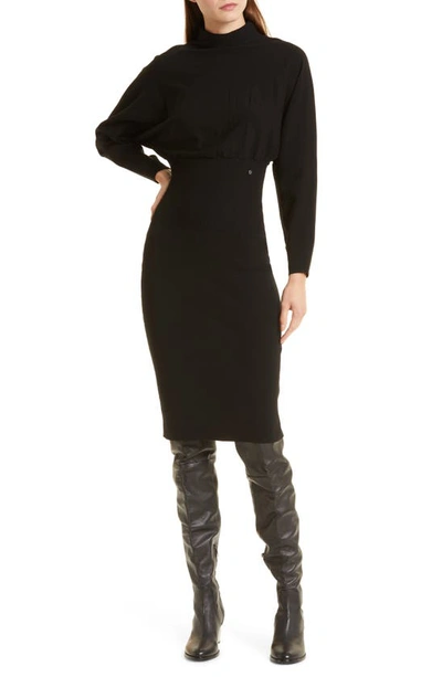 long sleeve deep plunge mini dress in rose Rose Long Sleeve Plunge Neck Mini Dress – lotd-dev-scott