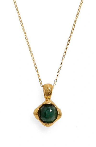 Alighieri The Eye Of The Storm Emerald Pendant Necklace In Gold
