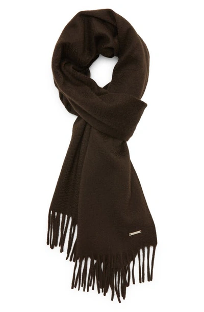 Loro Piana Unita Large Cashmere Scarf In Medium Brown