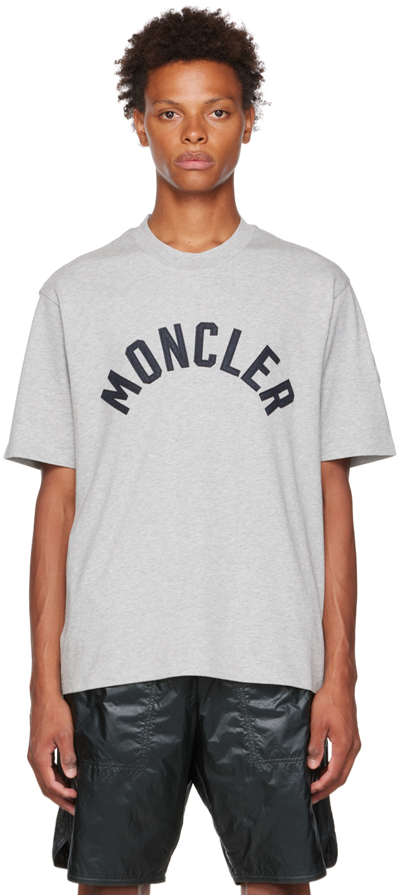 Moncler Gray Bonded T-shirt In 984 Grey