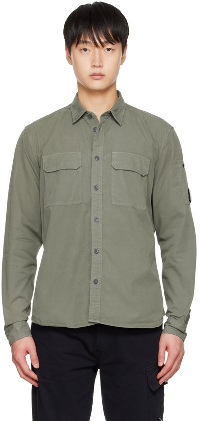C.p. Company Green Long Sleeve Shirt In Thyme