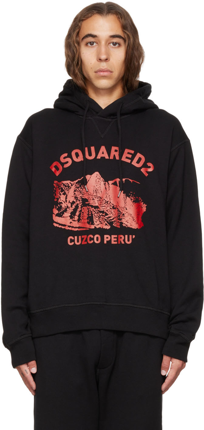 Dsquared2 Logo-print Cotton Hoodie In Black