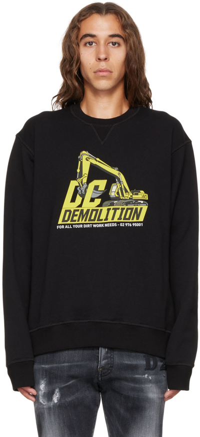 Dsquared2 Black Dc Demolition Sweatshirt