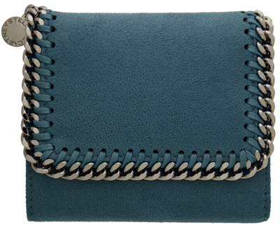 Stella Mccartney 'small Falabella' Faux Leather French Wallet In Blue