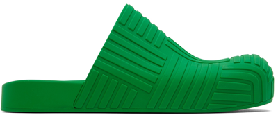 Bottega Veneta The Slider Intrecciato-embossed Rubber Slides In Green