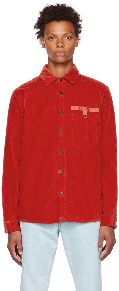 Stone Island Red Patch Pocket Shirt In V0010 Red