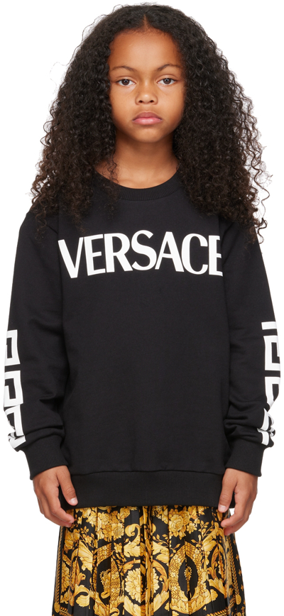Versace Logo印花针织毛衣 In Black