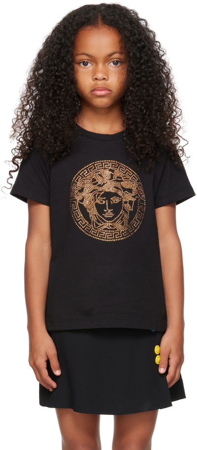Versace Kids Black Medusa T-shirt In 2b130