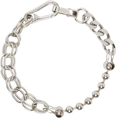 Heron Preston Silver Multichain Necklace In Light Silver Color
