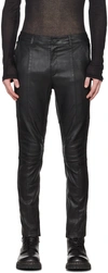 FREI-MUT BLACK FAUST WASHED LEATHER trousers