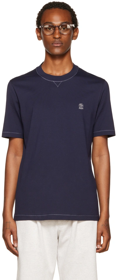 Brunello Cucinelli T-shirt In Cv362 Cobalt