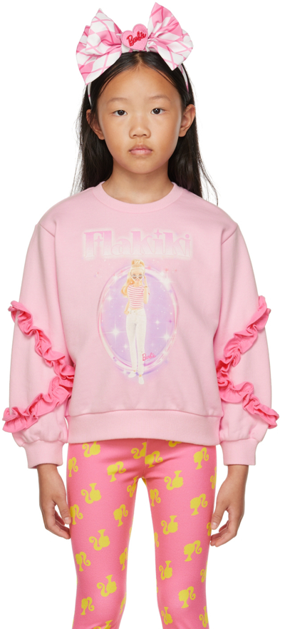 Flakiki Ssense Exclusive Kids Pink Barbie Logo Sweatshirt In L/pink