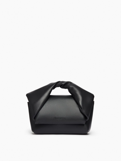 Jw Anderson Mini Twister - Leather Mini Bag In Black