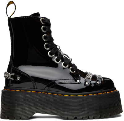 Dr. Martens' Women's Jadon Max Chain Patent Leather Platform Boots In Black