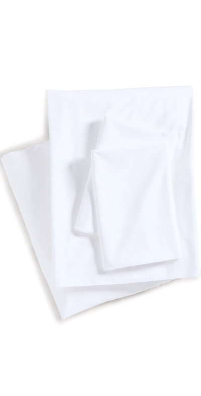 Kassatex Lorimer Washed Percale King Sheet Set In White