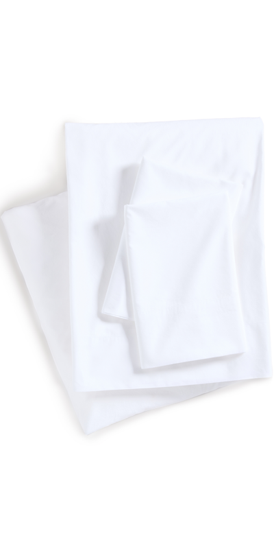Kassatex Lorimer Washed Percale Queen Sheet Set In White