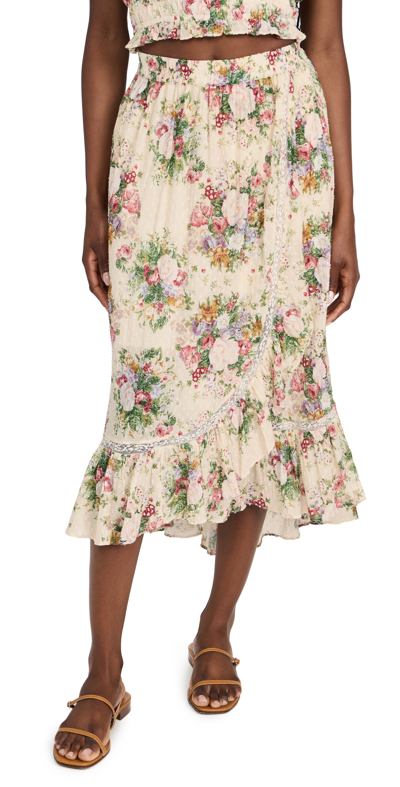 Loveshackfancy Viva Skirt In Shimmering Gemstone In White