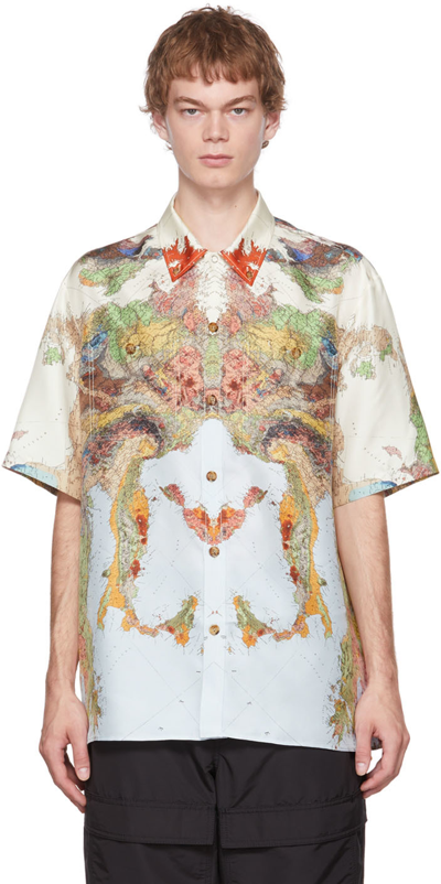 Burberry Warkworth Silk Short-sleeve Shirt In Multicolor