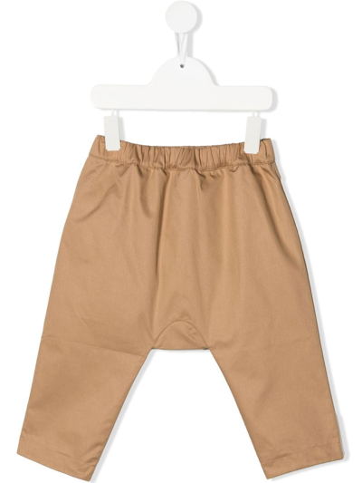 Burberry Babies' Reversible Check-pattern Trousers In Neutrals