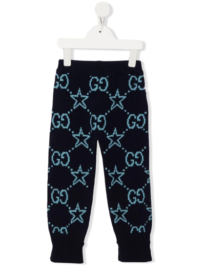 Gucci Babies' Gg Stars Wool Trousers In Black