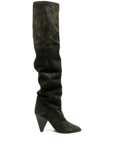Isabel Marant Lage Thigh-high Boots In Green