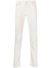 Jacob Cohen Logo-patch Slim-cut Jeans In Neutrals