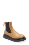 Loewe Leather Flatform Chelsea Boots In Beige,black