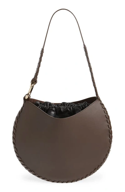 Chloé Large Mate Leather Hobo In Bold Brown