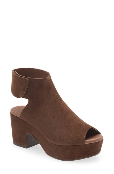 Chocolat Blu Gabby Block Heel Sandal In Chocolate Suede